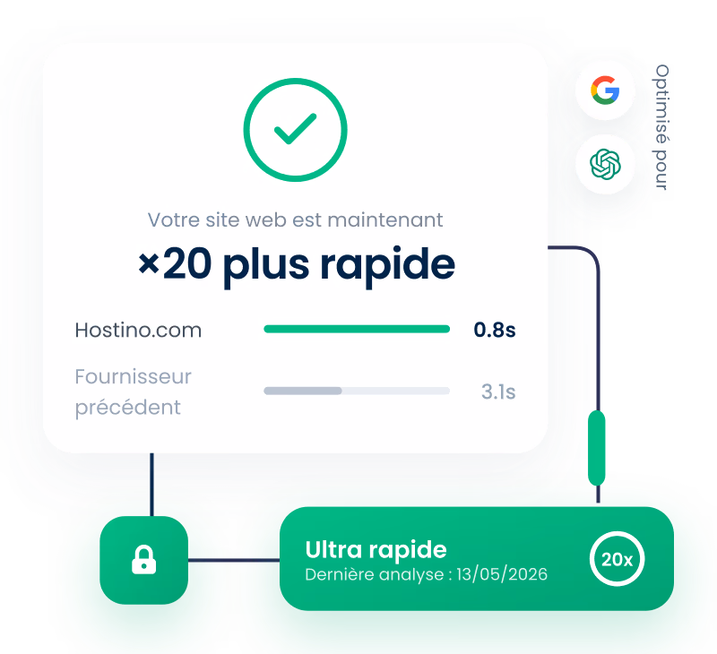 Hébergement web rapide et sécurisé au Maroc – site ×20 plus rapide, SSL et optimisé pour Google et les IA