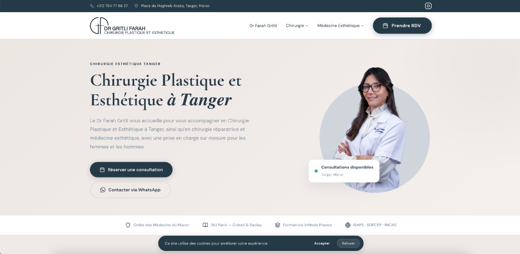 Dr Farah Gritli — Chirurgie plastique et esthétique à Tanger